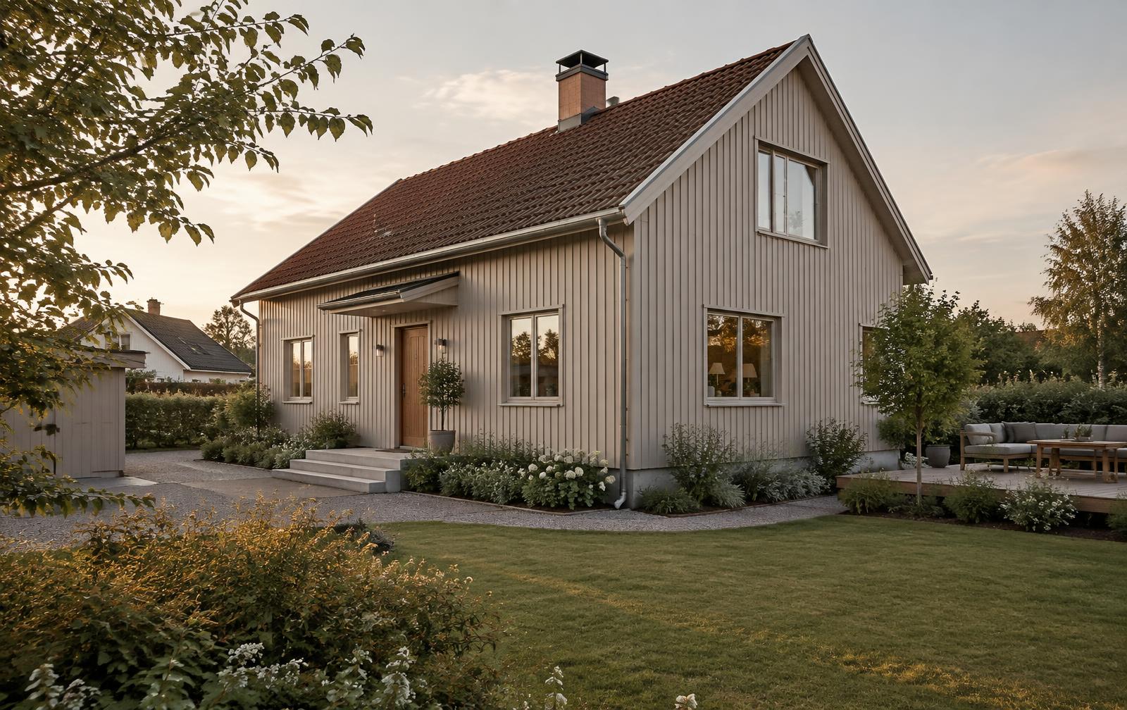 Villa i kvällsljus